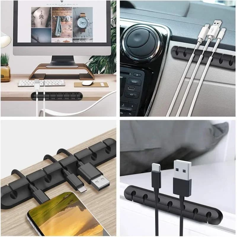 Organizador de cabo usb de silicone, enrolador de cabo de carregamento usb, clipes de gerenciamento arrumado, suporte de cabo de mouse, acessórios para fone de ouvido — 5/10