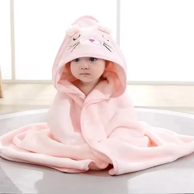 Toalhas de banho para bebês, cobertor macio com capuz para bebês recém-nascidos, roupão fofo para crianças pequenas, envoltório quente para meninos e meninas — 7/10