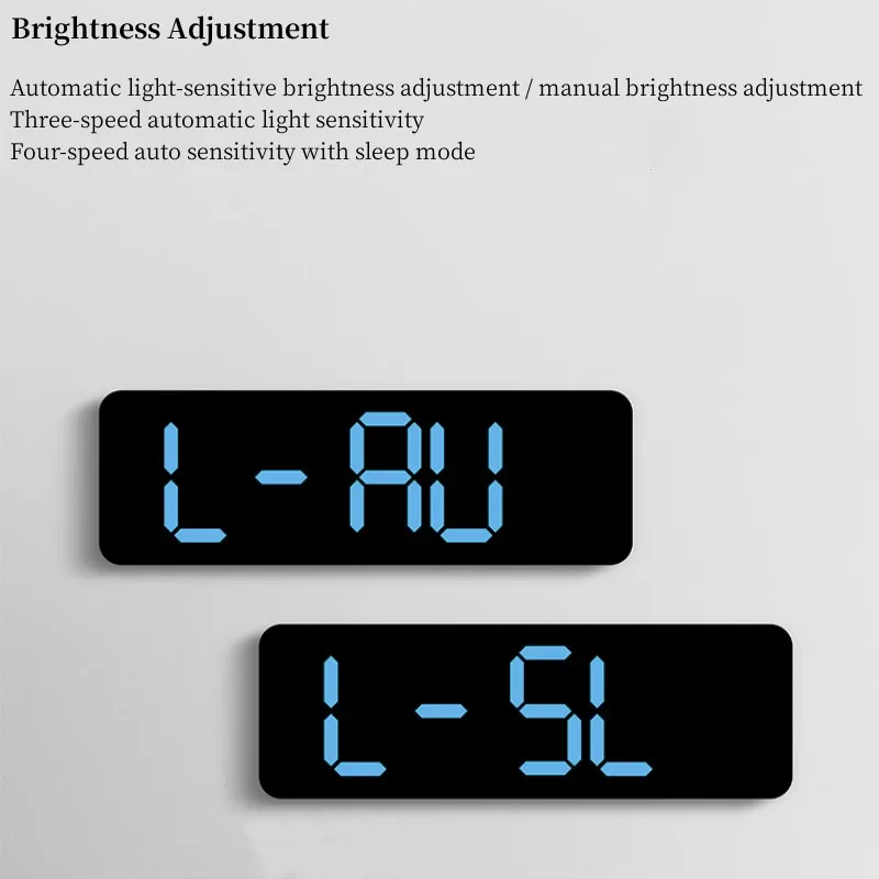 Grande horloge murale numérique de 9 pouces, alimentée par USB, température et humidité, variateur automatique, horloge de Table DST, réveil électronique LED 12/24H — 6/10