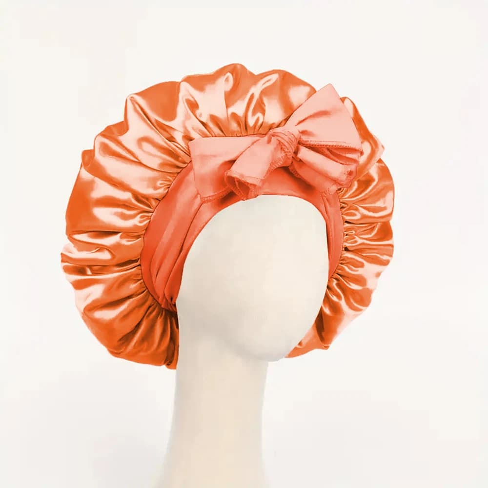 InjBonnet réglable en satin pour hommes et femmes, bonnet pour dormir, cheveux, bande lourde — 10/10