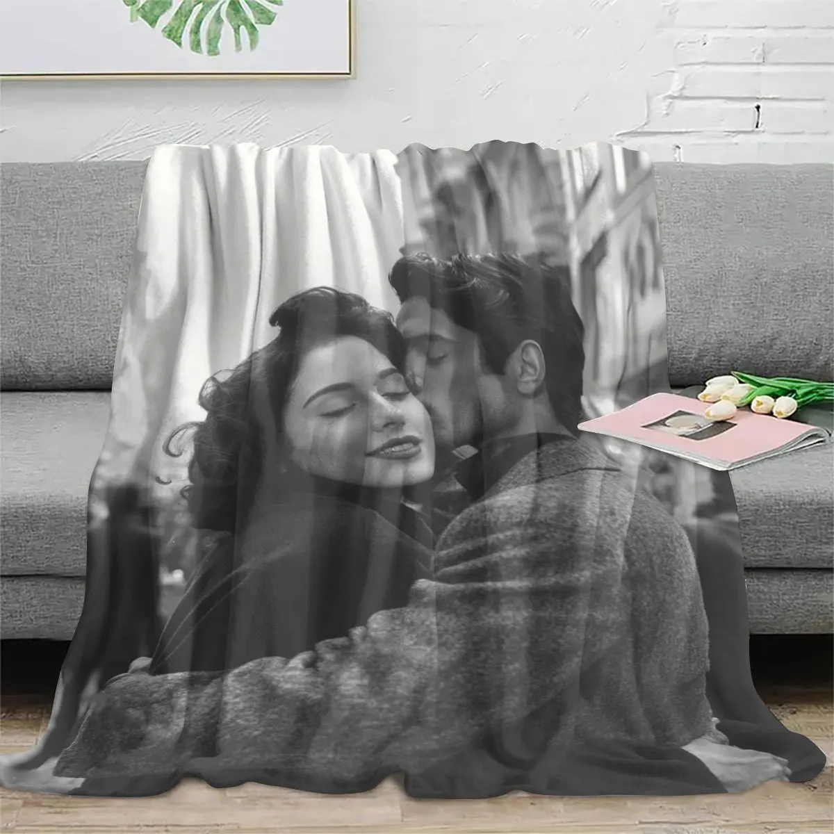 1 couverture personnalisée avec photo DIY pour votre proche - Couverture en flanelle avec photo personnalisée, douce et chaude, adaptée au canapé, au lit, au bureau, à la voiture et aux voyages en plein air - Un cadeau pour hommes et femmes, adapté à toutes les saisons — 5/6