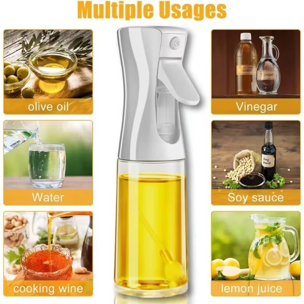 Spray d'huile pour la cuisson, bouteille distributrice d'huile d'olive, pulvérisateur, brume, vinaigre d'huile de qualité alimentaire réutilisable, bouteille de pulvérisation, accessoires de cuisine — 5/10