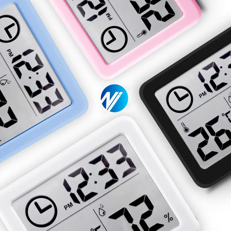 NIDIBOU- Horloge numérique de bureau avec température et humidité, horloges murales pour la maison, la cuisine, le bureau, les décorations — 6/8