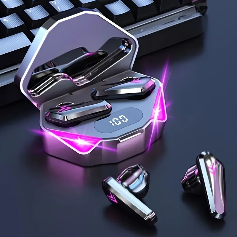 Écouteurs sans fil Bluetooth X15 TWS, casque de jeu, écouteurs avec micro, casque antibruit, affichage LED