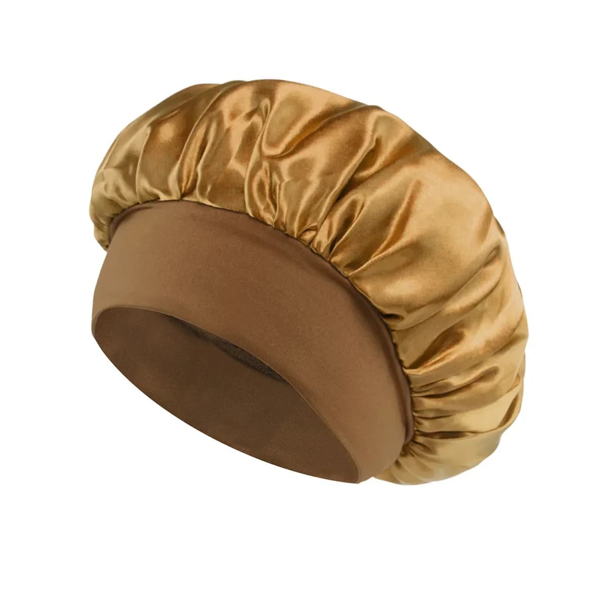 Bonnet en Satin pour femmes, pour dormir, soins capillaires, Bonnets en soie, solide, à larges bords, avec bande élastique souple — 8/10