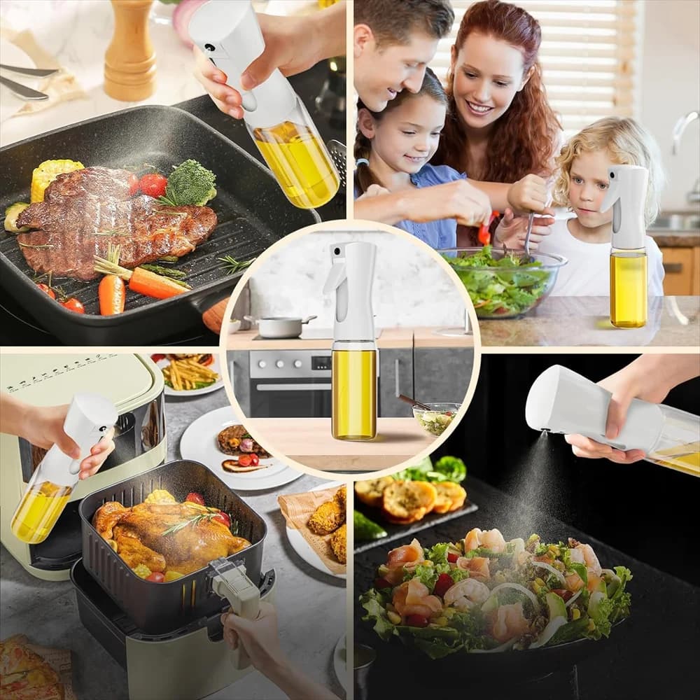 Spray d'huile pour la cuisson, bouteille distributrice d'huile d'olive, pulvérisateur, brume, vinaigre d'huile de qualité alimentaire réutilisable, bouteille de pulvérisation, accessoires de cuisine — 6/10
