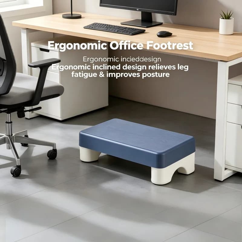 Apoio para os pés ergonômico PP sob a mesa, apoio para os pés confortável e que economiza espaço para trabalho de escritório, estudo, sofá, casa — 3/9