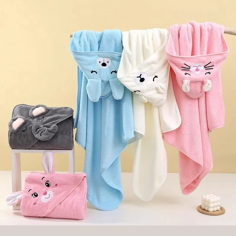 Toalhas de banho para bebês, cobertor macio com capuz para bebês recém-nascidos, roupão fofo para crianças pequenas, envoltório quente para meninos e meninas — 2/10