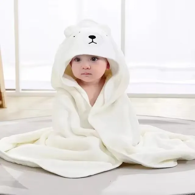 Toalhas de banho para bebês, cobertor macio com capuz para bebês recém-nascidos, roupão fofo para crianças pequenas, envoltório quente para meninos e meninas — 9/10
