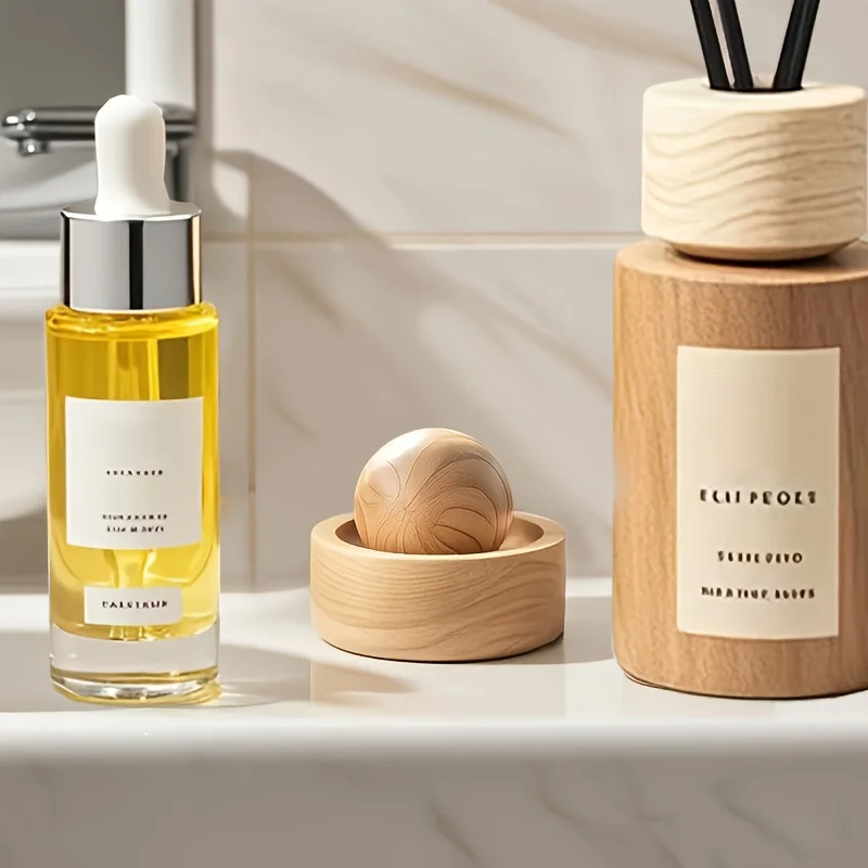 Diffuseur d'huiles essentielles pour voiture et maison – Mini diffuseur de parfum naturel mignon en bois adapté à la chambre à coucher, au salon et à la salle de bain — 4/8