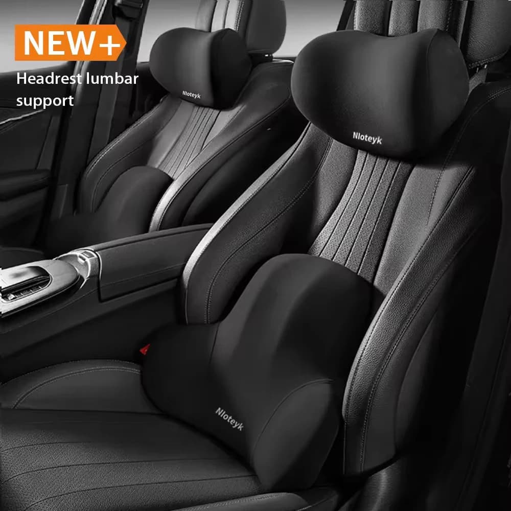 Oreiller de cou de voiture en mousse à mémoire de forme, protection lombaire du dos, coussin respirant pour appui-tête de voiture, soulage le Stress, oreiller de siège de voiture