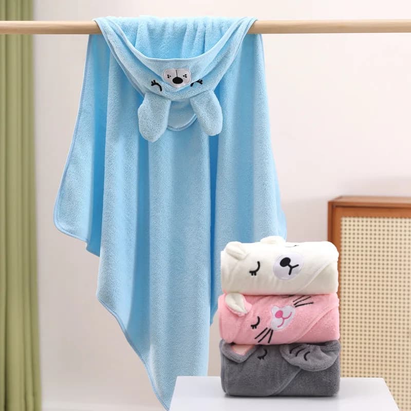 Toalhas de banho para bebês, cobertor macio com capuz para bebês recém-nascidos, roupão fofo para crianças pequenas, envoltório quente para meninos e meninas — 4/10