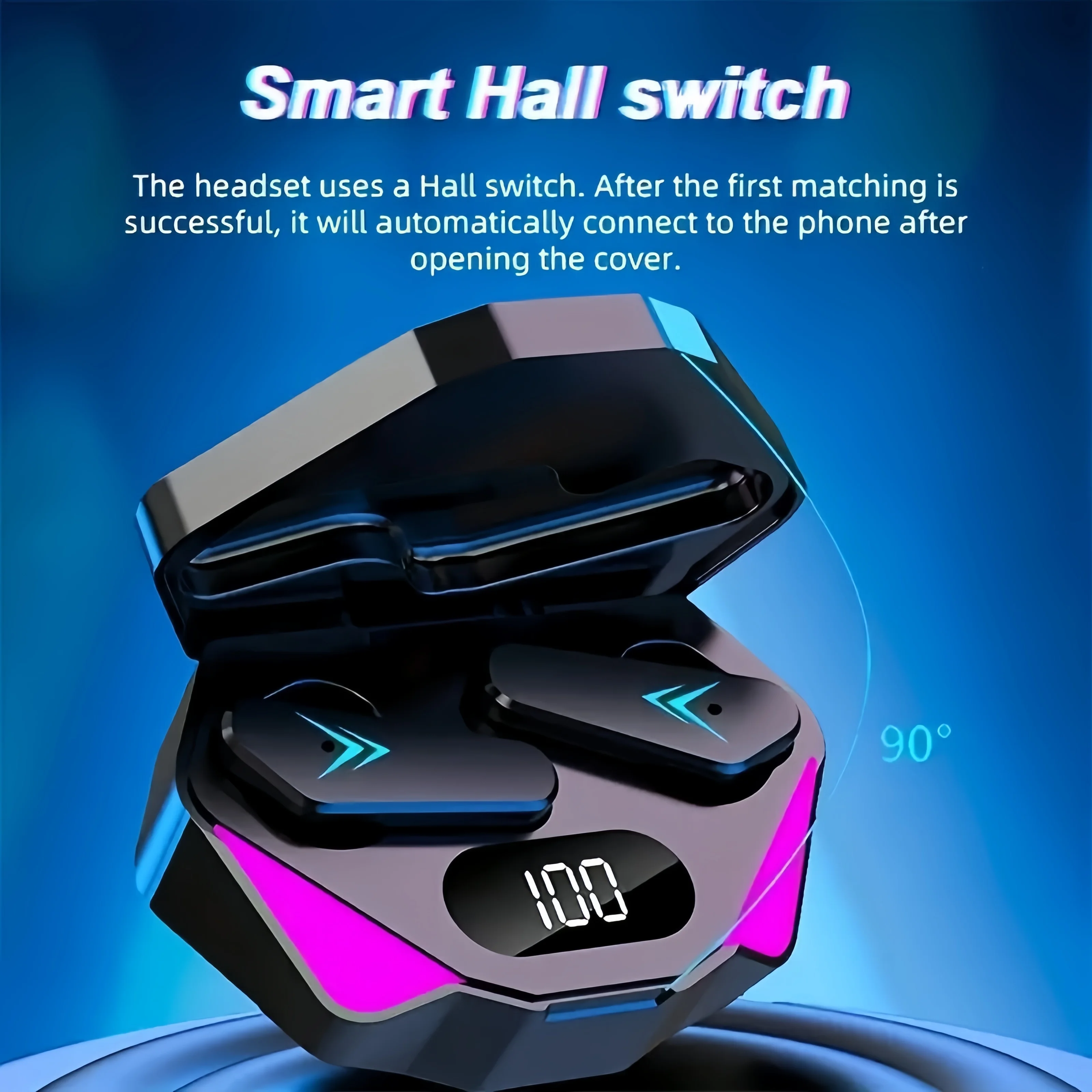 Écouteurs sans fil Bluetooth X15 TWS, casque de jeu, écouteurs avec micro, casque antibruit, affichage LED — 3/6