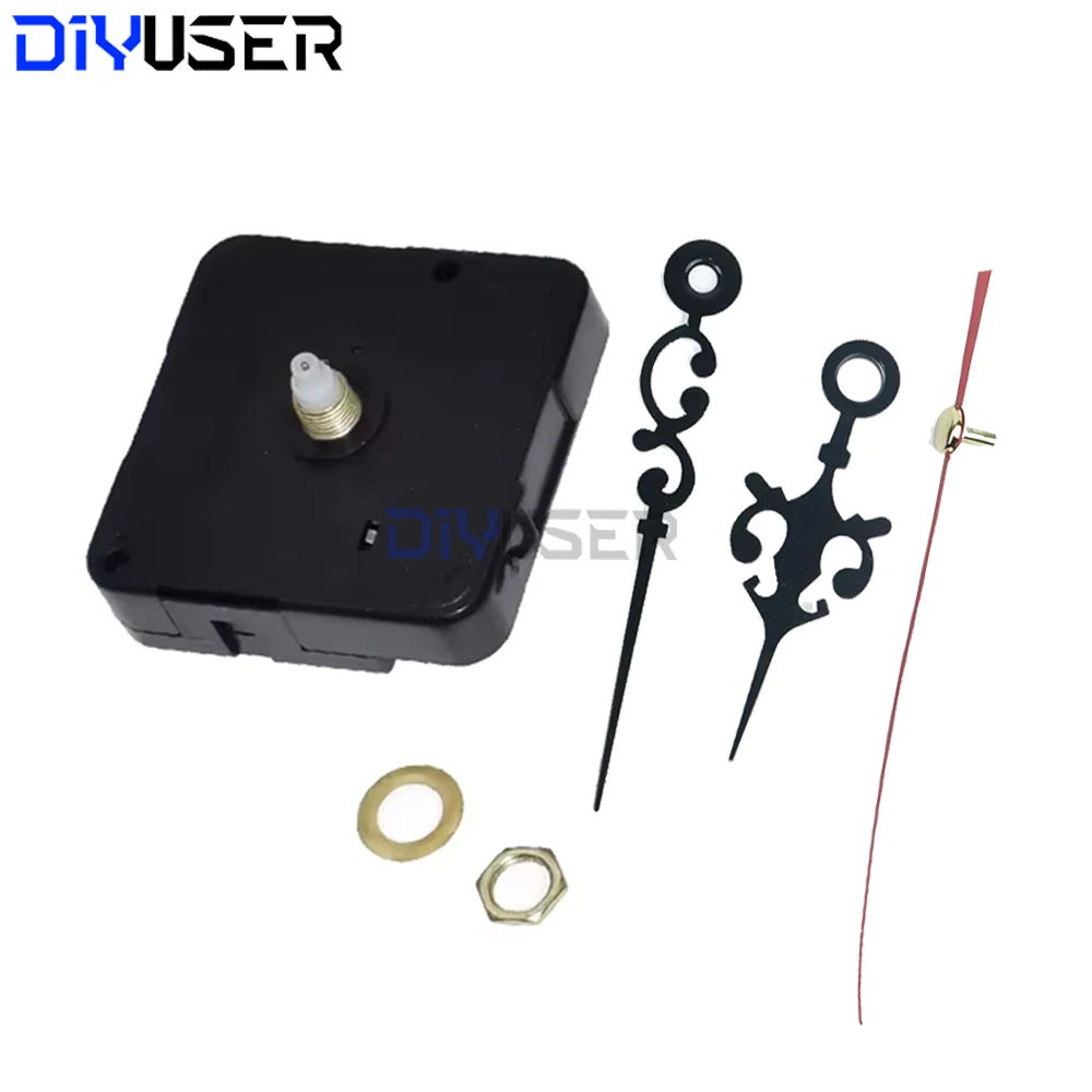 DIYUSER-Repair Tool Parts Kit with Red Hands, Quartz Wall Clock Movement Mechanism, Professional and Practical, HQ3268 — 4/7