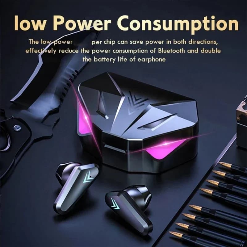 Écouteurs sans fil Bluetooth X15 TWS, casque de jeu, écouteurs avec micro, casque antibruit, affichage LED — 5/6