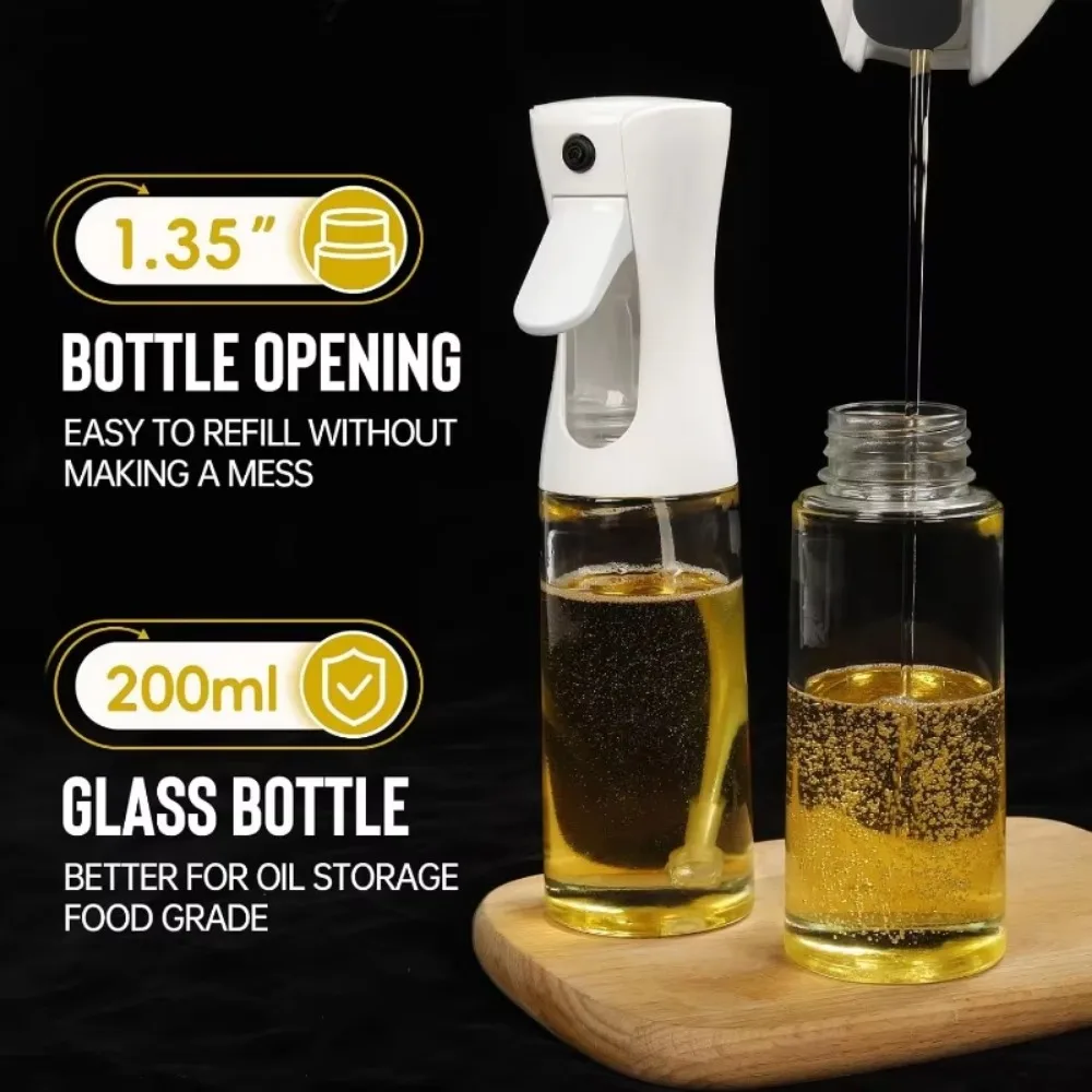 Spray d'huile pour la cuisson, bouteille distributrice d'huile d'olive, pulvérisateur, brume, vinaigre d'huile de qualité alimentaire réutilisable, bouteille de pulvérisation, accessoires de cuisine — 4/10