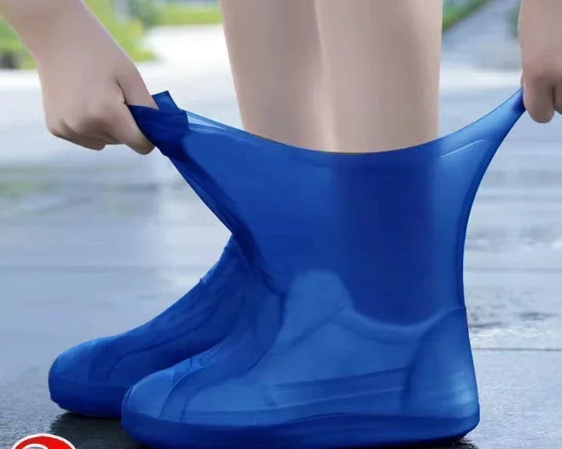 1 paire de couvre-chaussures imperméables en Silicone, en caoutchouc résistant aux lèvres, équipement de pluie, accessoires pour les jours de pluie en plein air — 10/10