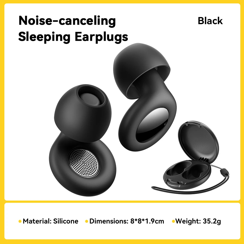 ESSAGER Bouchons d'oreille antibruit pour dormir Bouchons d'oreilles de sommeil en silicone souple Écouteurs à réduction de bruit pour le sommeil Travail Étude Voyage — 8/9