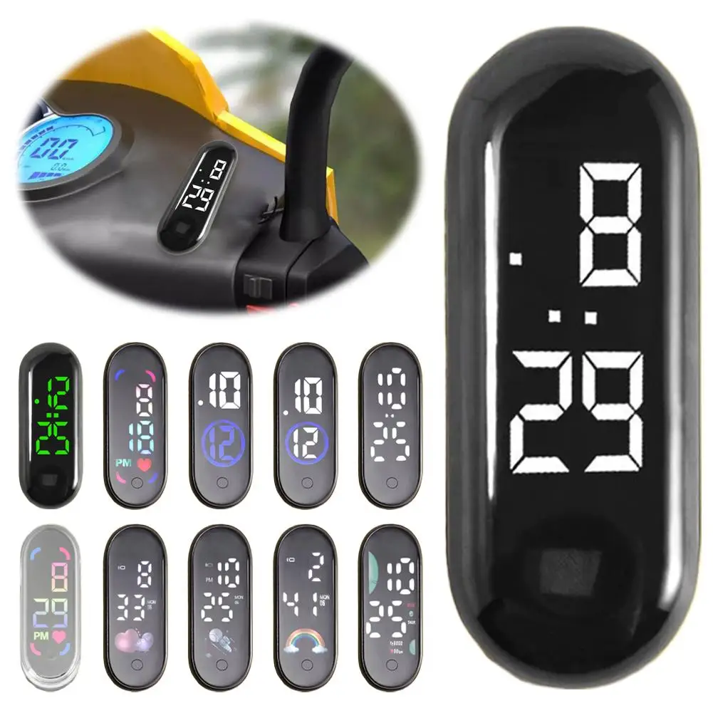 Horloge lumineuse pour moto et voiture, Mini montre de Sport à coller interne, étanche, mécanique, horloges Led, accessoires d'ornement automobile — 3/10