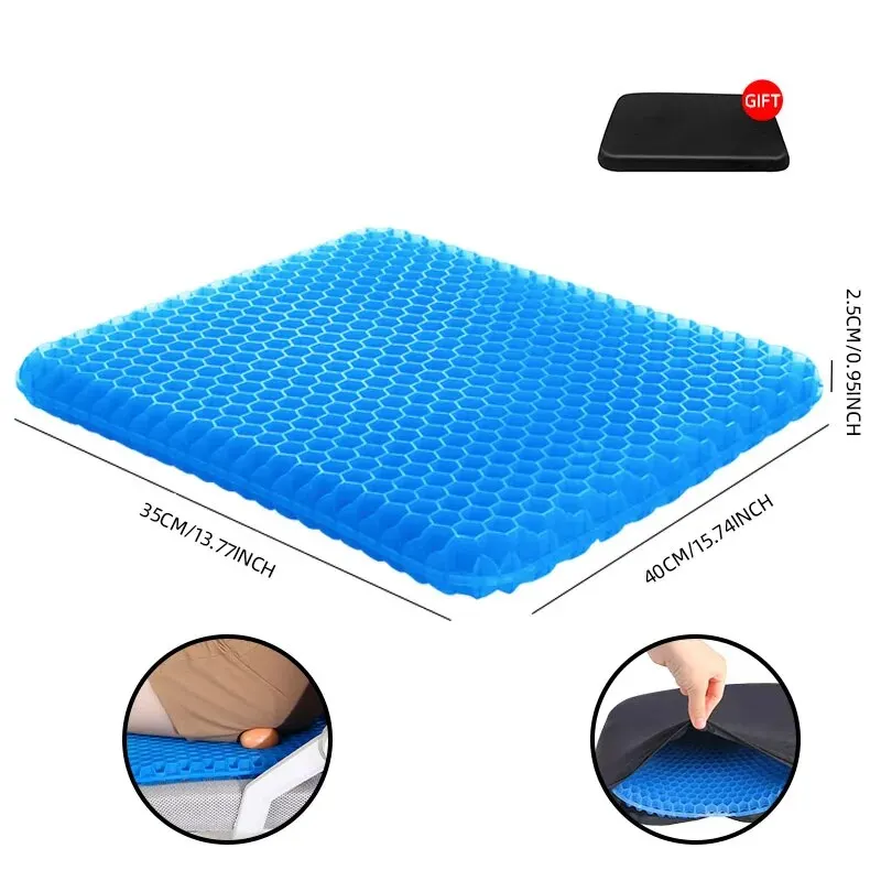 Gel Seat Cushion, Summer Breathable Honeycomb Design for Pressure Relief, Back Tailbone Pain, Wheelchair for Office & Home, Cars — 8/8