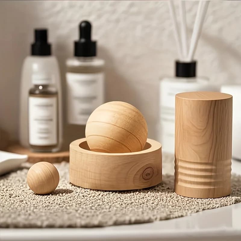 Diffuseur d'huiles essentielles pour voiture et maison – Mini diffuseur de parfum naturel mignon en bois adapté à la chambre à coucher, au salon et à la salle de bain — 5/8