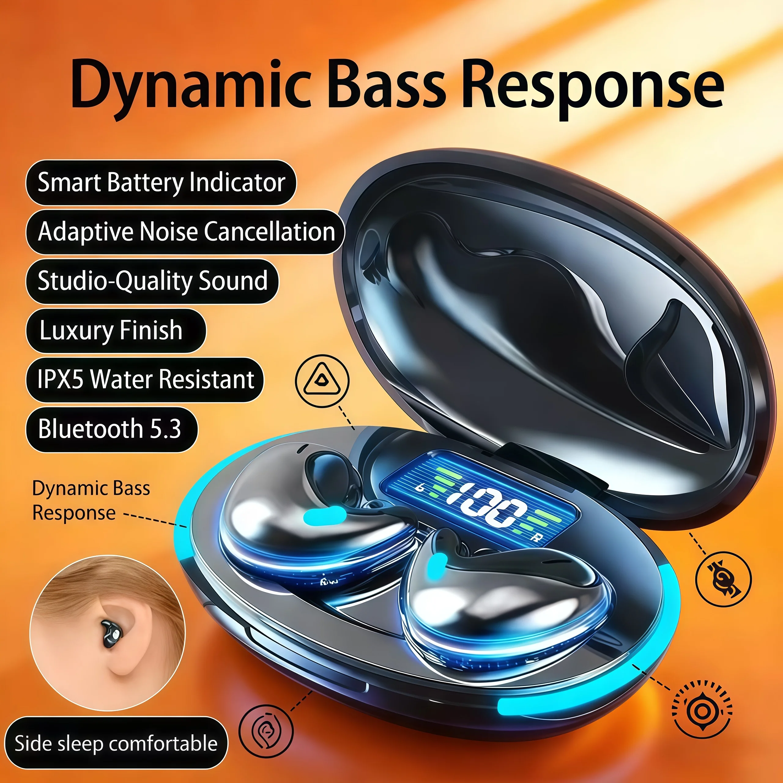 Écouteurs sans fil X55, nouveau style 2026, casque d’écoute, réduction du bruit, jeu de Sport, sommeil, Bluetooth 5.0, casque de musique stéréo HIFI