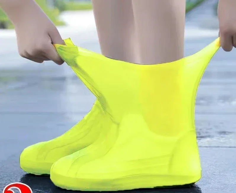 1 paire de couvre-chaussures imperméables en Silicone, en caoutchouc résistant aux lèvres, équipement de pluie, accessoires pour les jours de pluie en plein air — 7/10