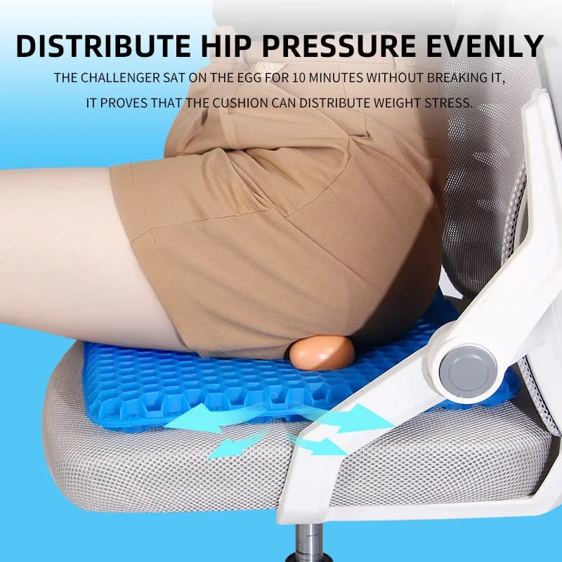 Gel Seat Cushion, Summer Breathable Honeycomb Design for Pressure Relief, Back Tailbone Pain, Wheelchair for Office & Home, Cars — 6/8