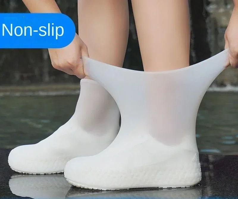 1 paire de couvre-chaussures imperméables en Silicone, en caoutchouc résistant aux lèvres, équipement de pluie, accessoires pour les jours de pluie en plein air — 4/10