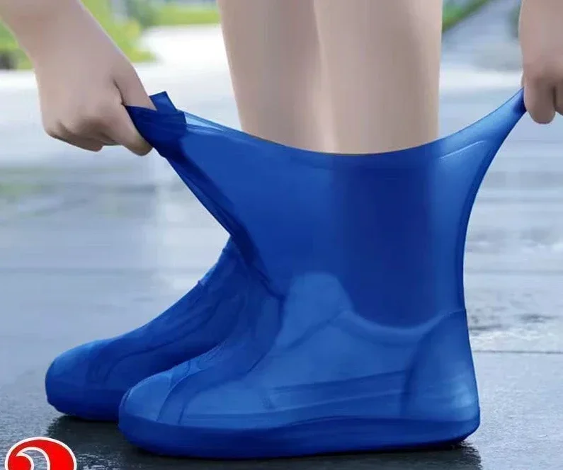 1 paire de couvre-chaussures imperméables en Silicone, en caoutchouc résistant aux lèvres, équipement de pluie, accessoires pour les jours de pluie en plein air — 5/10